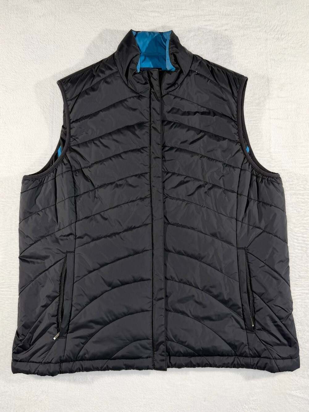 Lands' End Women’s Quilted Puffer Vest Black Size L 14-16